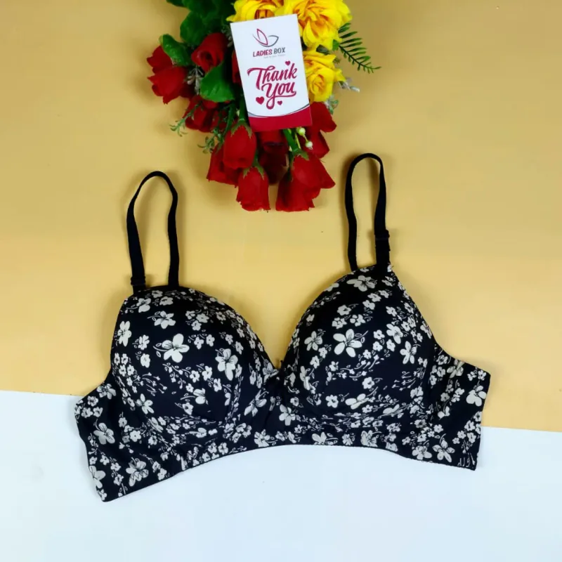 Print Wireless Foam  Bra  — Print-4